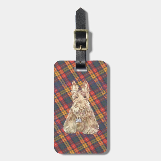 Étiquette À Bagage Buchanan Tartan Scottie (Devant Vertical)