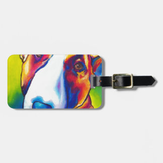 Étiquette À Bagage bull-terrier rouge et blanc 2