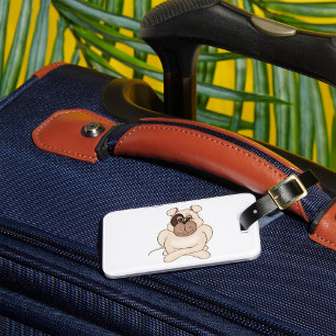 Étiquette À Bagage Bulldog avec les grands yeux