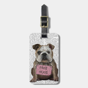 Étiquette À Bagage Bulldog Free Hugs
