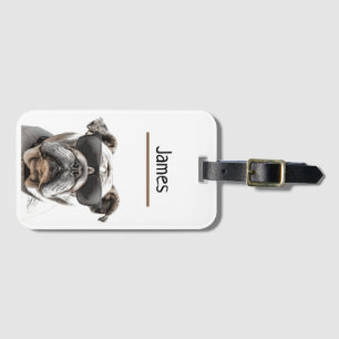 Étiquette À Bagage Bulldog Personnalisé