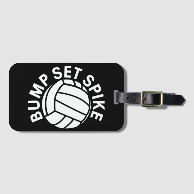 Étiquette À Bagage Bump set spike volleyball team (Devant Horizontal)