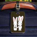 Étiquette À Bagage Bunnies Mariage Couple - Cute Bride et Groom<br><div class="desc"></div>