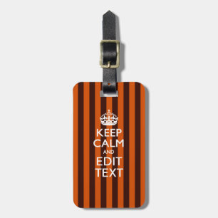 Étiquette À Bagage Burnt Orange Personnalisez cet accent Keep Calm