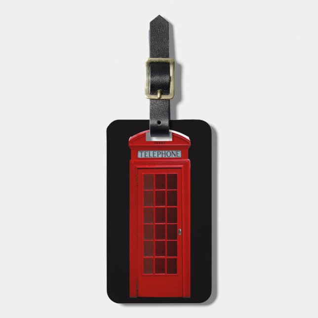 Étiquette À Bagage Cabine téléphonique de Londres (Devant Vertical)