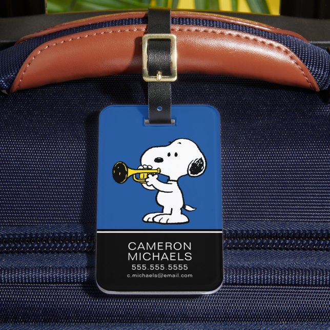 Étiquette À Bagage cacahuètes | Joueur de trompette Snoopy (Insitu Rectoal 2)