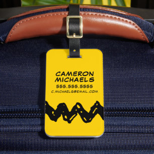 Étiquette À Bagage cacahuètes   La chemise Zig-Zag de Charlie Brown