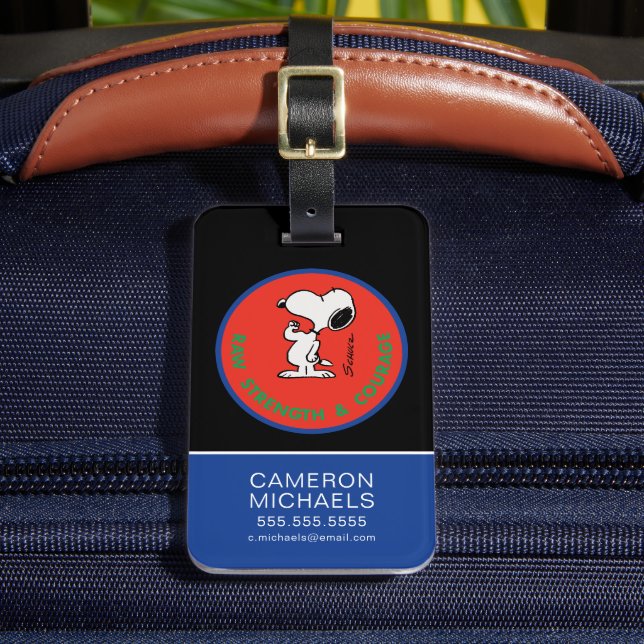 Étiquette À Bagage cacahuètes | Snoopy Raw Force & Courage Badge (Insitu Rectoal 2)