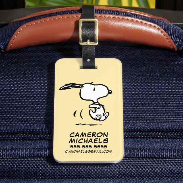 Étiquette À Bagage cacahuètes | Snoopy Running (Insitu Rectoal 2)
