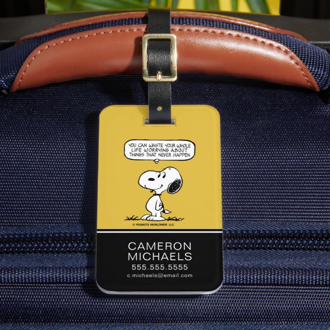 Étiquette À Bagage cacahuètes | Snoopy Vous ne pouvez pas regarder to (Insitu Rectoal 2)