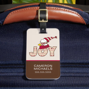 Étiquette À Bagage cacahuètes   Snoopy & Woodstock Joy Sled Ride