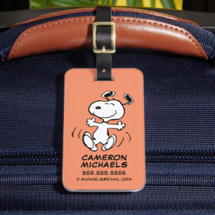 Étiquette À Bagage cacahuètes Une Danse Heureuse Snoopy