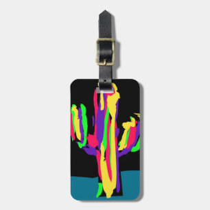 Étiquette À Bagage Cactus de couleurs - étiquette de bagage