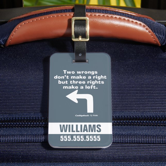 Étiquette À Bagage Caddyshack | Deux erreurs ne font pas un droit (Insitu Rectoal 2)
