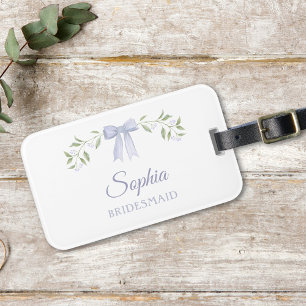 Étiquette À Bagage Cadeau de demande demoiselle d'honneur floral aqua