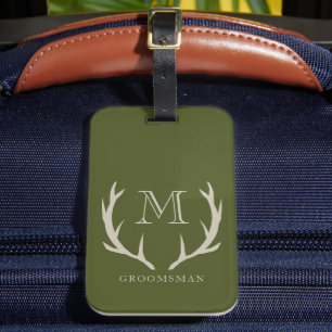 Étiquette À Bagage Cadeau de Garçons d'Honneur Personnalisé en Vert A