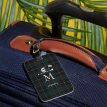 Cadeau de golfeur de golf Plaid élégant Monogramme