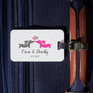 Étiquette À Bagage Cadeau de mariage personnalisé Amour de teckel