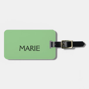ÉTIQUETTE À BAGAGE CADEAU DE TEXTE AJOUTEZ VOTRE NOM VERT MINIMAL SIM