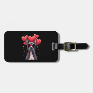 Étiquette À Bagage Cadeau drôle de Saint-Valentin Pitbull Heart pour