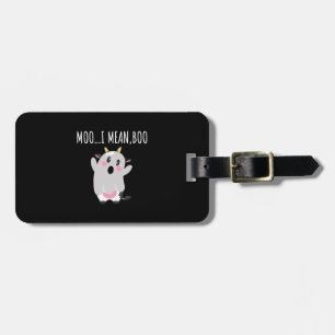 Étiquette À Bagage Cadeau Halloween Vache Fantôme Meugle Je Veux Dire