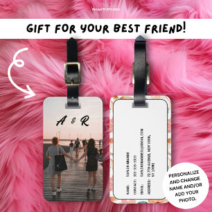 Étiquette À Bagage Cadeau Meilleure Amie Meilleur Ami Amie de Coeur