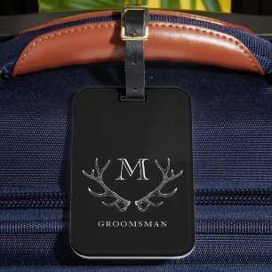 Étiquette À Bagage Cadeau personnalisé pour garçons d'honneur en noir