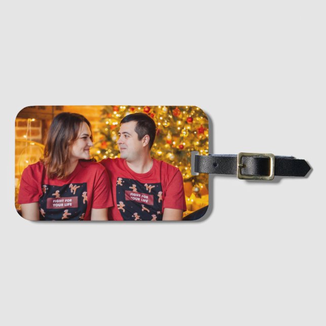 Étiquette À Bagage Cadeau photo de couple (Devant Horizontal)