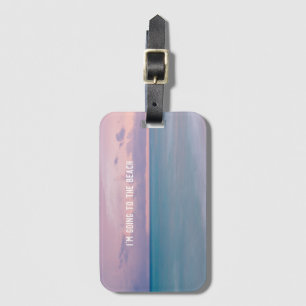 Étiquette À Bagage Cadeau photo de plage avec devis de voyage