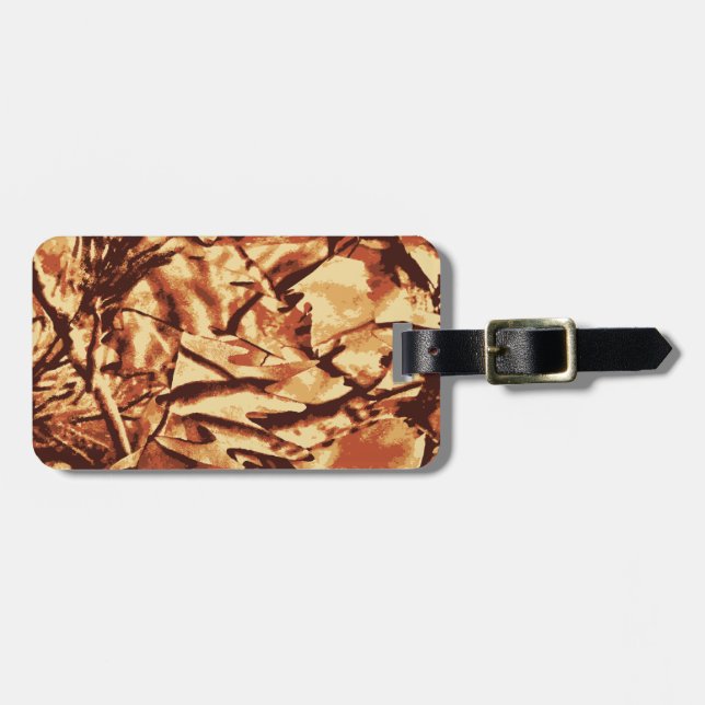 Étiquette À Bagage Cadeaux Camo Camouflage Brown pour chasseurs (Devant horizontal)