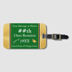 Étiquette À Bagage Cadeaux de réunion de classe personnalisés, vert e