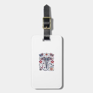 Étiquette À Bagage Caducée Médical Vintage Nurse Patriotique Vecteur