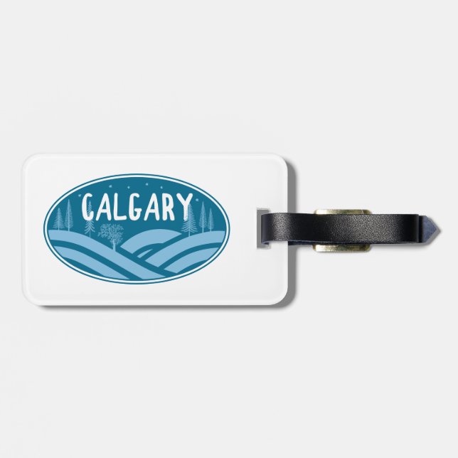 Étiquette À Bagage Calgary Alberta Extérieur (Dos horizontal)