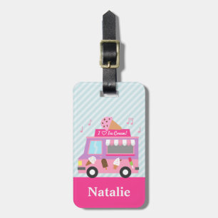 Étiquette À Bagage Camion de Glace Rose Violet Sucré Pour Filles