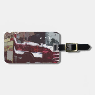 Étiquette À Bagage Camion de pompiers