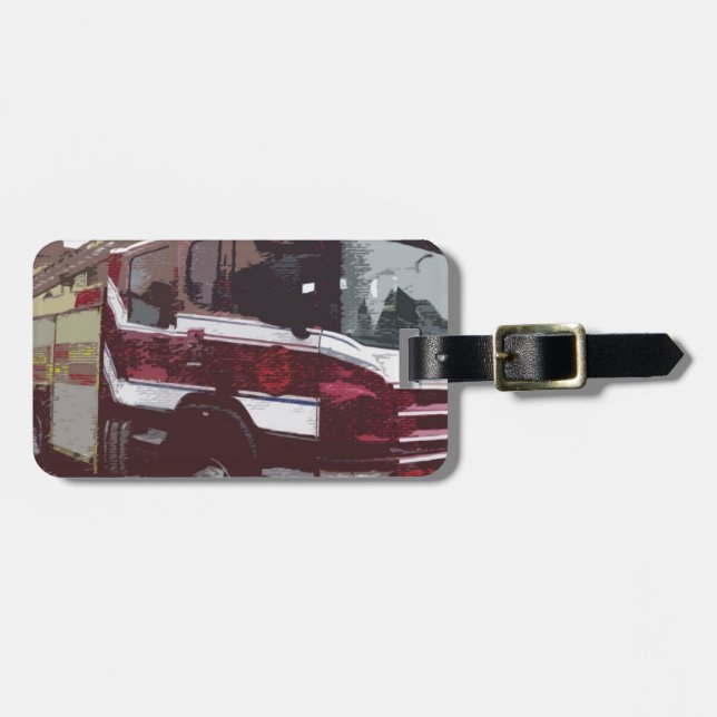 Étiquette À Bagage Camion de pompiers (Devant horizontal)