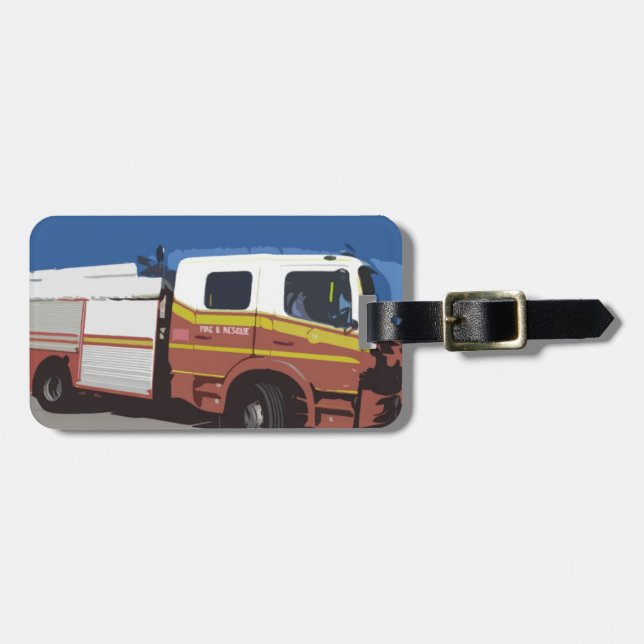 Étiquette À Bagage Camion de pompiers (Devant horizontal)