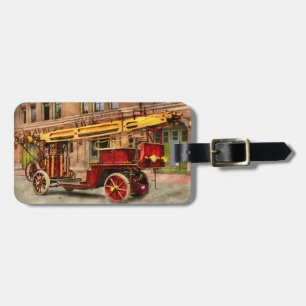 Étiquette À Bagage Camion de pompiers - Une échelle électrique 1907