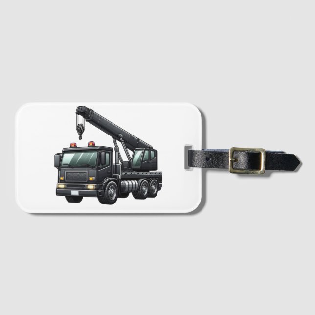 Étiquette À Bagage camion-grue de construction (Devant Horizontal)