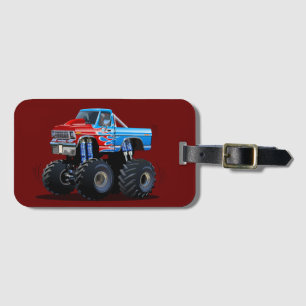 Étiquette À Bagage Camion monstre de dessin animé