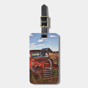 Étiquette À Bagage Camion Russe Dodge avec ferme abandonnée