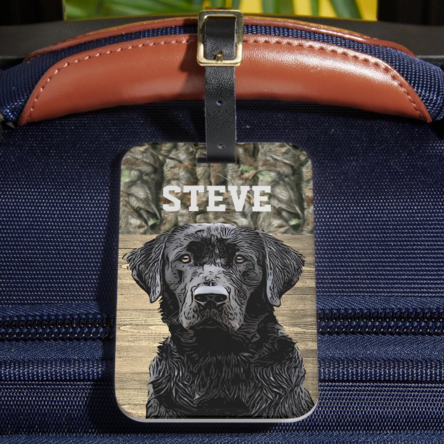 Étiquette À Bagage Camo Black Lab Chien race Nom animal (Insitu Rectoal 2)