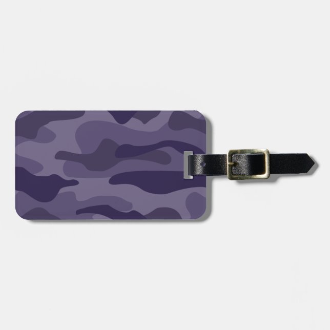 Étiquette À Bagage Camo Monocolore Cyber Grape (Devant horizontal)