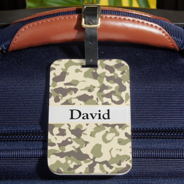 Étiquette À Bagage Camo Motif Ajouter un nom (Insitu Rectoal 2)