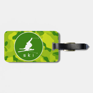 Étiquette À Bagage Camo vert Apple ; ski de neige