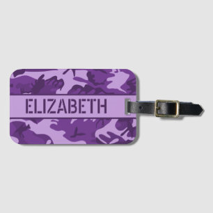 Étiquette À Bagage Camo Violet Personnalisé