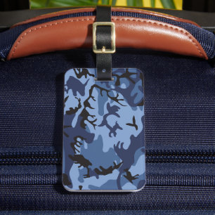 Étiquette À Bagage Camouflage bleu marine, Militaire, Armée
