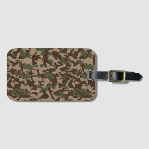 Étiquette À Bagage Camouflage Bois Profond