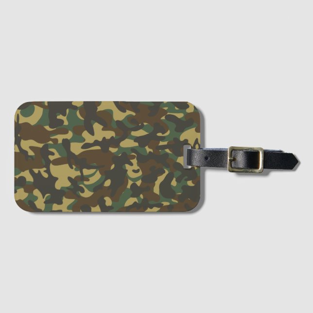 Étiquette À Bagage Camouflage de forêt  (Devant Horizontal)
