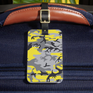 Étiquette À Bagage Camouflage jaune et gris, Militaire, Armée